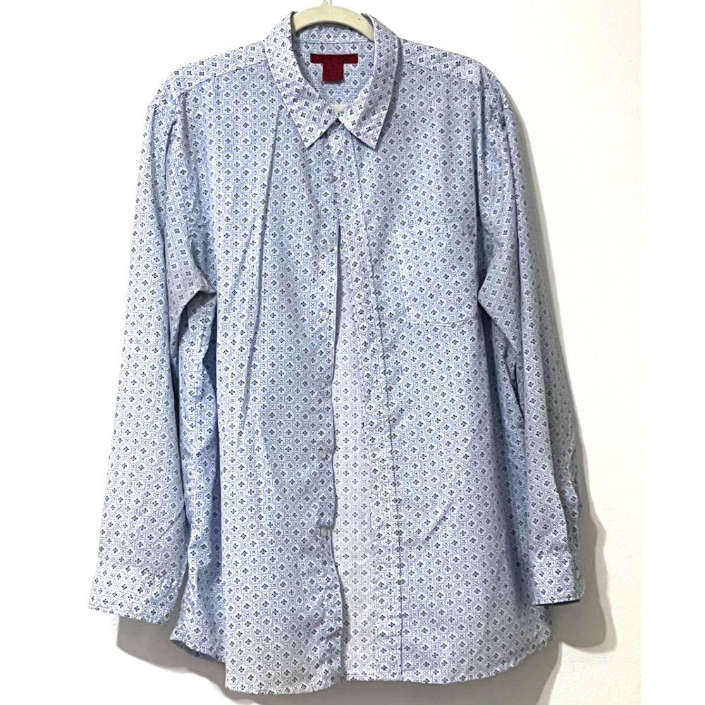 Montage XL Mens Shirt Geometric Retro Preppy Resort Old Money Eclectic Grandpa
